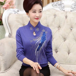 ÁO LEN CỔ TÀU TRUNG NIÊN (SẴN ĐỎ xl)