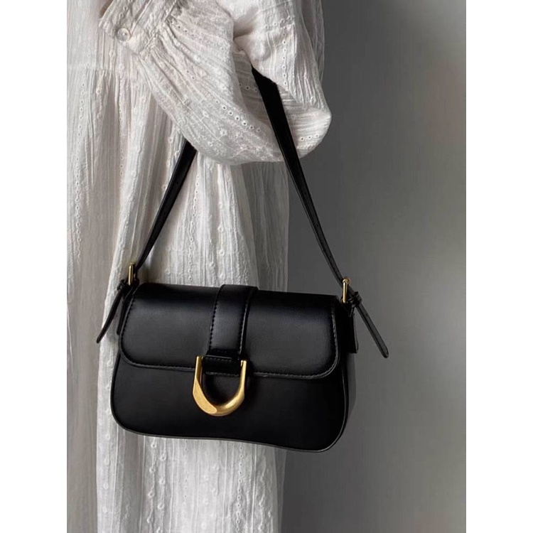 Niche Advanced Texture New Baguette Bag Retro Vachette Clasp Fashion Elegant Shoulder Bag Bag dEvX