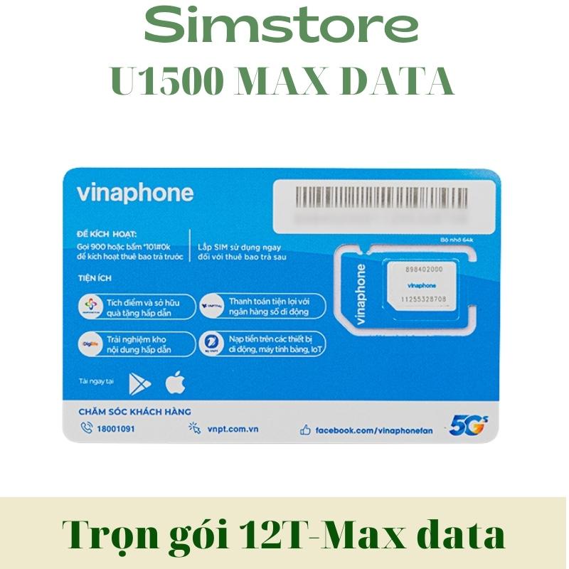 Sim Vinaphone 4G U1500 không giới hạn data , sim vina 5GB/ngày BIG50Y , D89Y