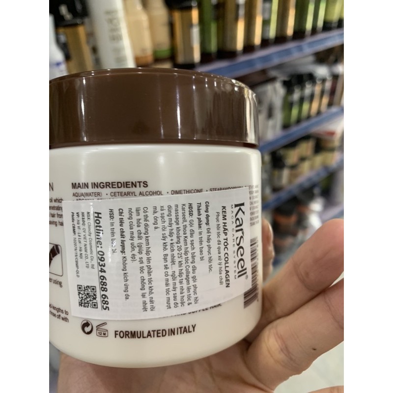 🛑FreeShip🛑Kem Hấp Phục Hồi Tóc Collagen Karseell Dạng Hũ 500 ml | Hàng Chính Hãng