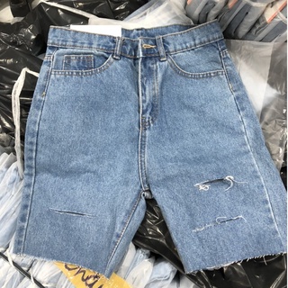 Quần Jean Ngố Nữ Basic - Quần Bò Nữ Rách