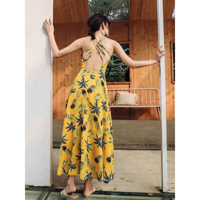 Váy Maxi Hở Lưng Đan Dây Hàng Đẹp | BigBuy360 - bigbuy360.vn