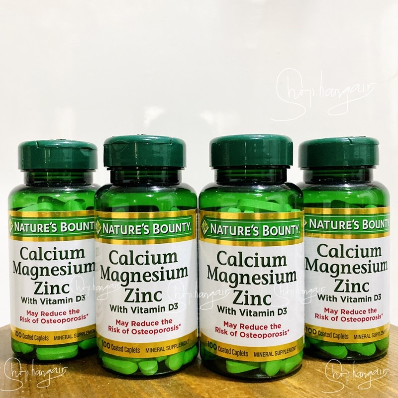 Nature’s Bounty Calcium Magnesium Zinc with D3 bổ sung Canxi magie kẽm ngừa loãng xương, giúp xương chắc khoẻ 100v từ Mỹ