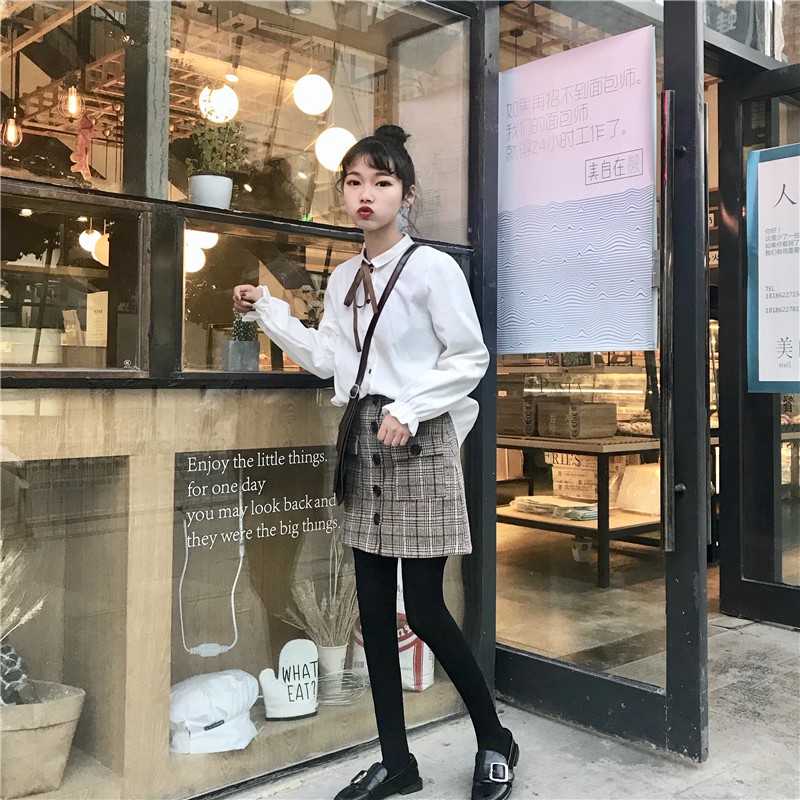 áo sơ mi ulzzang sơ mi nữ đẹp tay bồng bánh bèo kiểu dáng Hàn Quốc | BigBuy360 - bigbuy360.vn