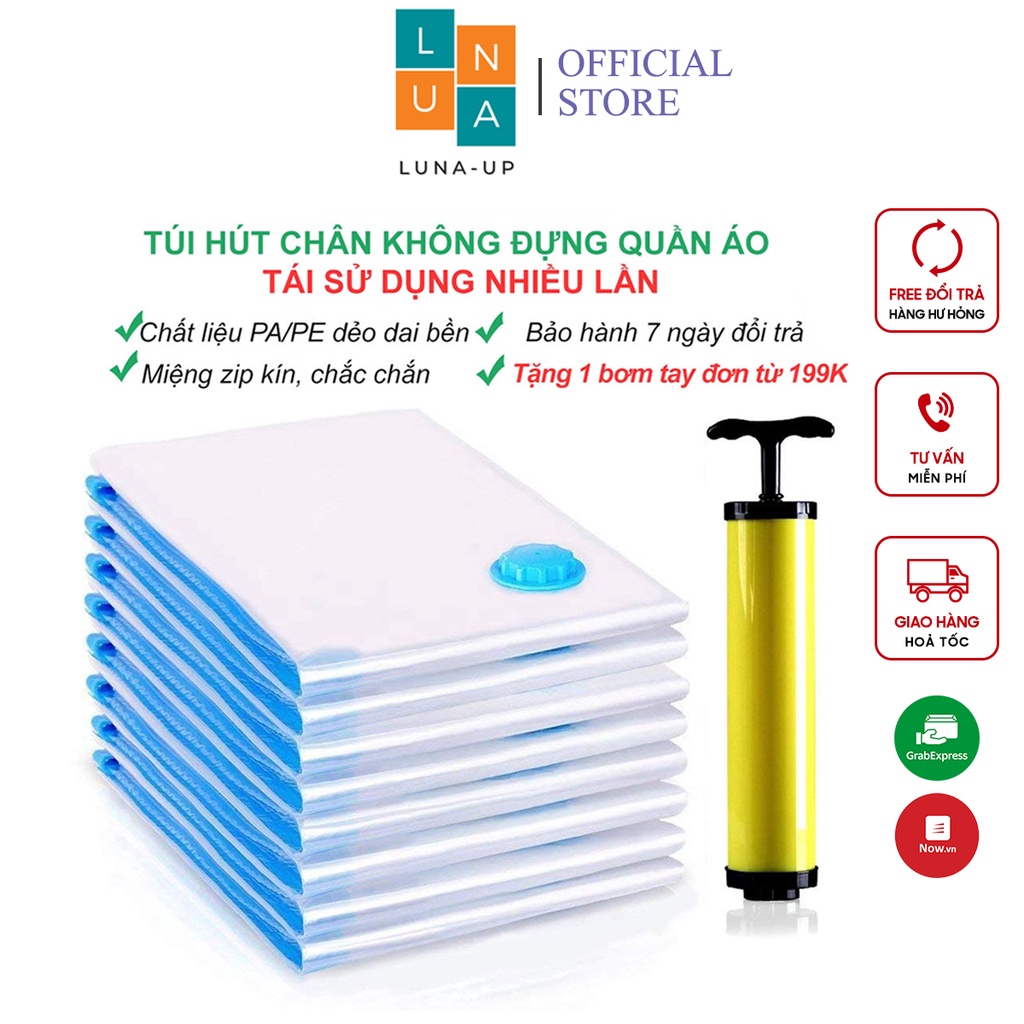 Túi hút chân không trong suốt đựng chăn gối quần áo LUNA UP