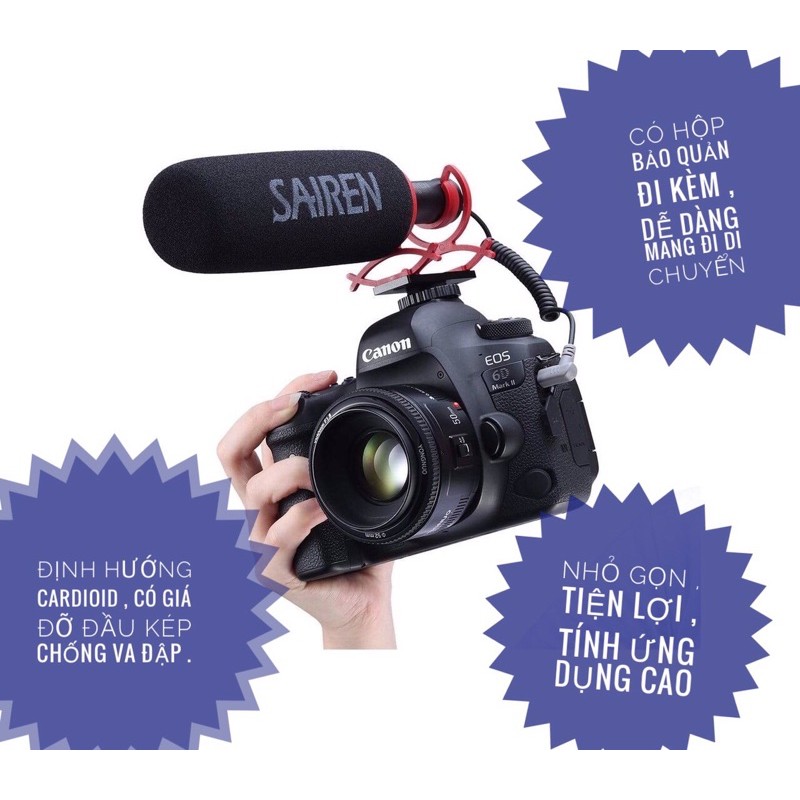 Microphone thu âm dạng súng Ulanzi SAIREN Q3 chuyên nghiệp dùng cho Vlog , Livestream