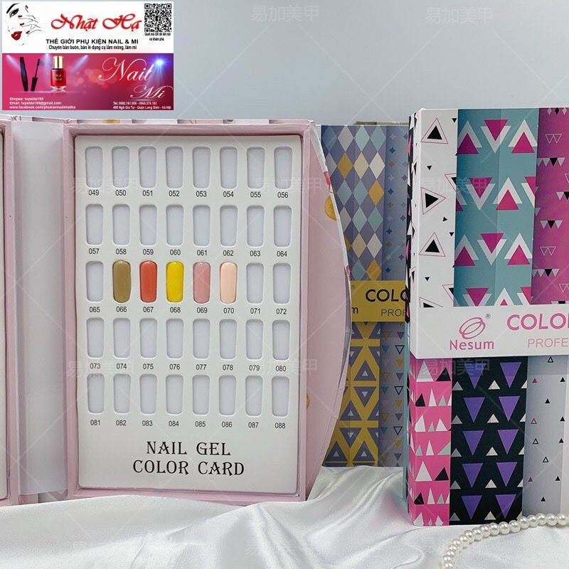 Bảng Mẫu Móng 88 ô Nail Gel Color Card, Sổ Mẫu Móng