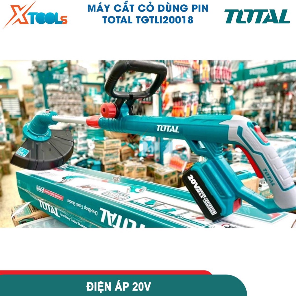 Máy cắt cỏ dùng pin 20V TOTAL TGTLI20018 máy cắt cỏ dây cước 1,6mm xoắn, chiều dài dây cước 5m [CHÍNH HÃNG][XTOOLS]