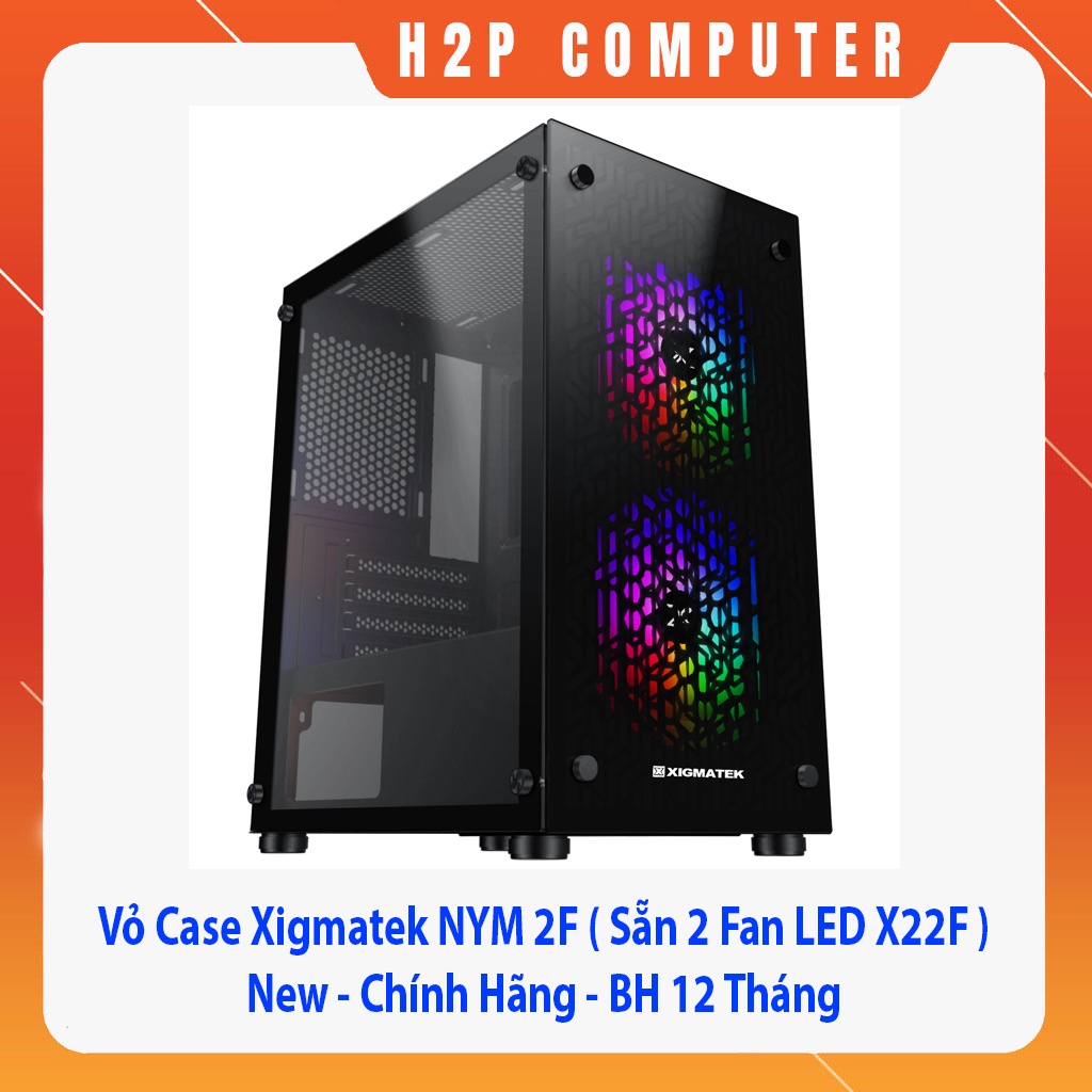 Vỏ Case XIGMATEK NYM 2F - M-ATX,( 2 Mặt Kính, KÈM 02 FAN XIGMATEK X22F New - Chính Hãng - BH 12 Tháng)