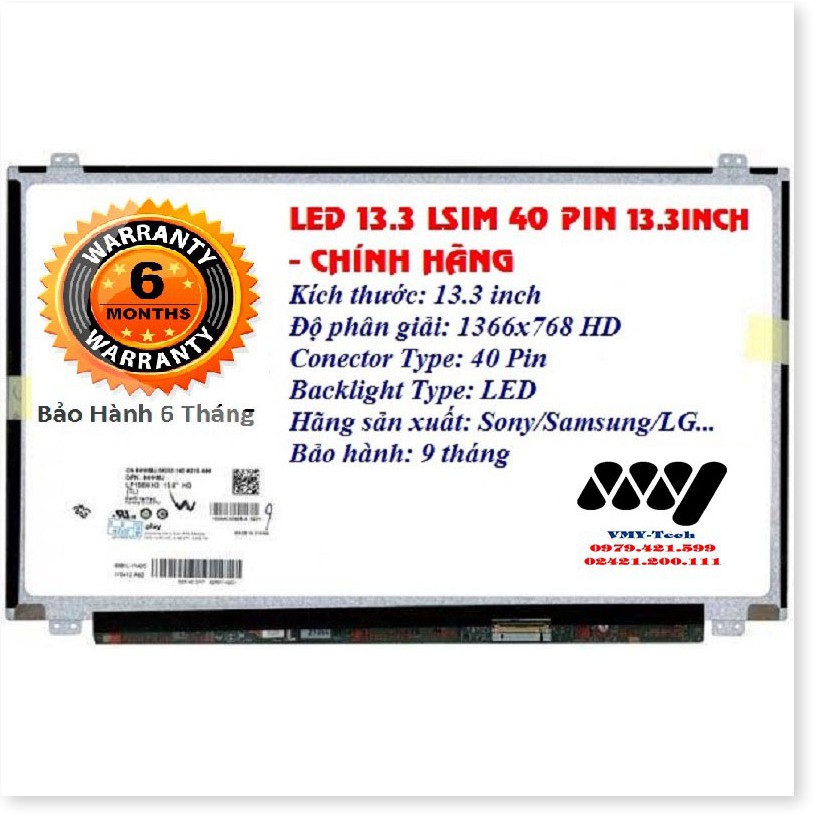✡️ Màn Hình Laptop 13.3 Inch Led Mỏng 40 pin Wide + Gương