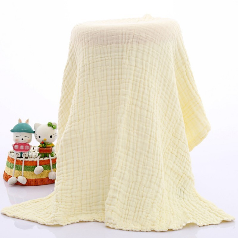 Khăn tắm bằng vải cotton cho bé màu nguyên gốc