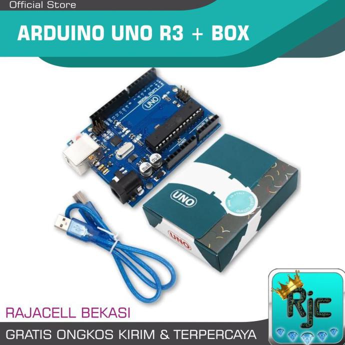 Bộ Mạch Uno R3 Dip Atmega328 + Hộp + Cáp Dữ Liệu Cho Arduino
