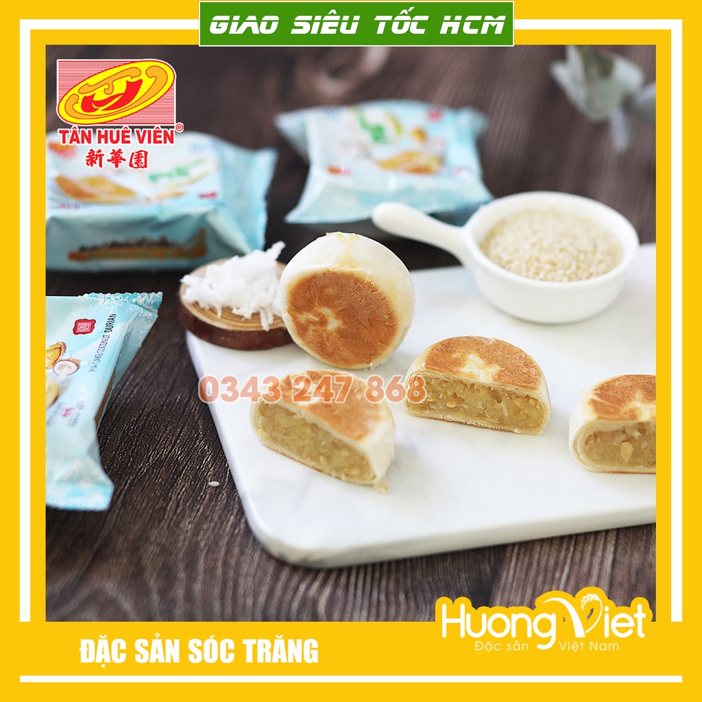 Bánh pía Dừa Sầu Riêng Tân Huê Viên, bánh pía mini gói 12 cái, bánh pía chay đặc sản Sóc Trăng