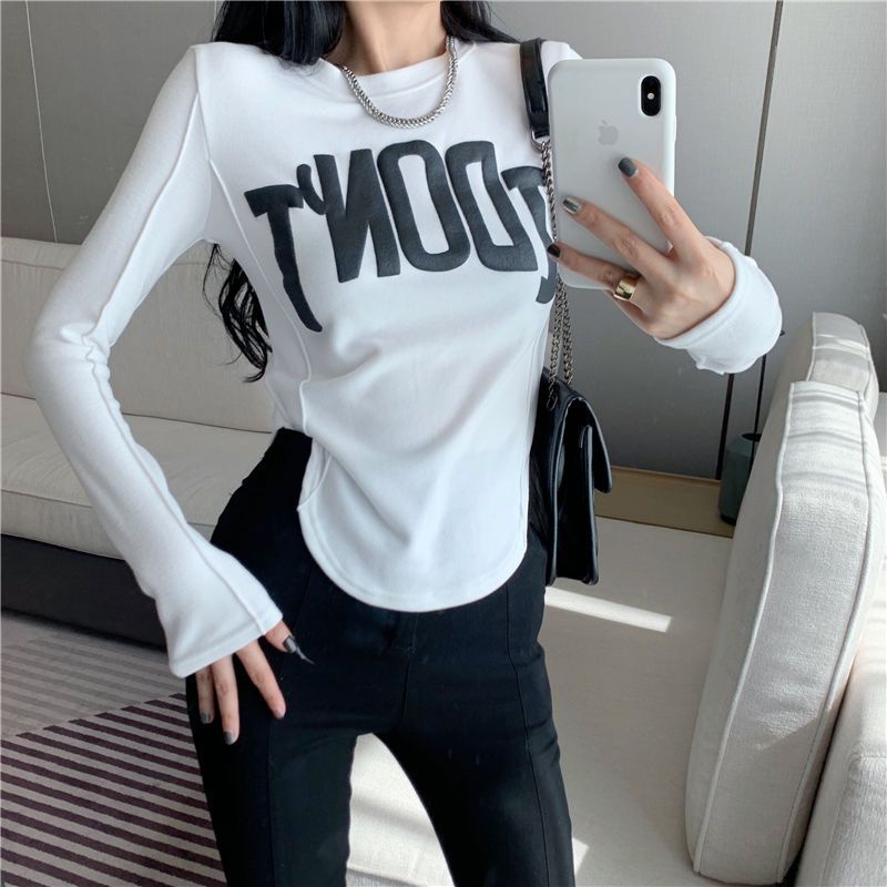 Áo Thun Tay Dài In Họa Tiết Thời Trang Thu Đông Cho Nữ