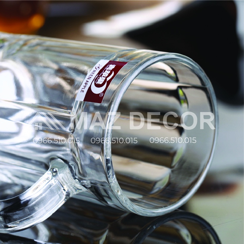 CỐC LY THỦY TINH CÓ QUAI TAY CẦM UỐNG BIA ZB-18 DÀY DẶN 400ML