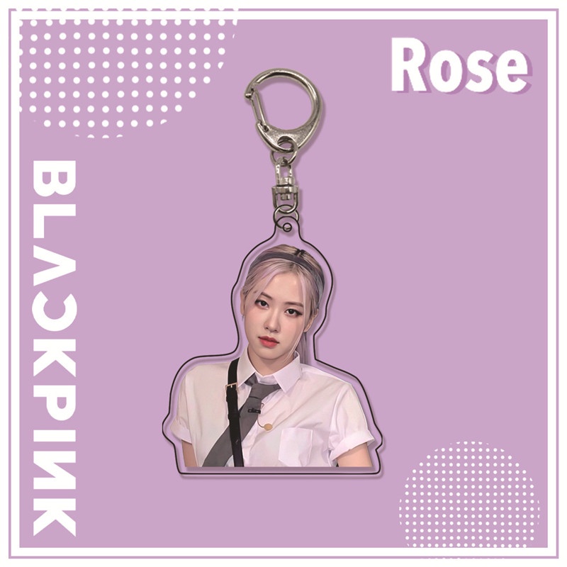 Móc khóa hai mặt acrylic in hình Rosé BLACKPINK