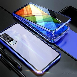 VIVO Y31 Y 31 Y51 Y 51 2020 2021 Ốp lưng mặt kính viền khung kim loại cứng cho For VIVOY31 VIVOY51