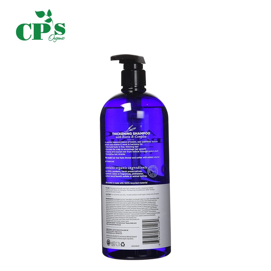 Dầu gội ngăn ngừa rụng và làm dày tóc Avalon Organics Biotin 414ml - 946ml chính hãng