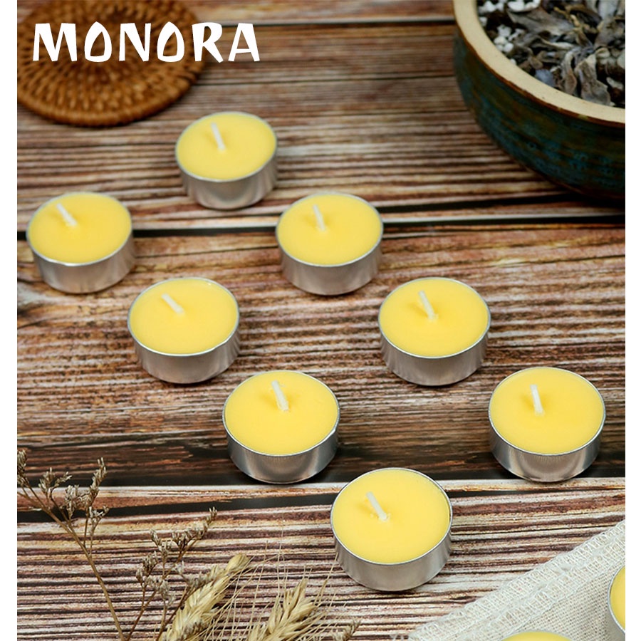 Nến Thơm Thiên Nhiên Tealight Mini Hương Bơ tự nhiên MONORA T21, nung sáp con dấu