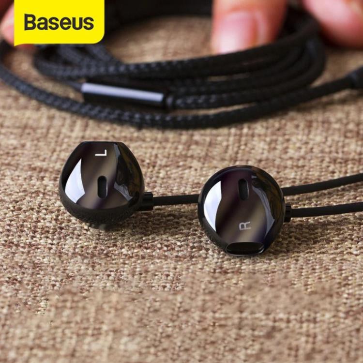 Tai nghe có dây cao cấp Baseus Encok H06 3.5mm thiết kế dạng earpod thoải mái khi đeo , tích hợp nút tăng giảm âm lượng