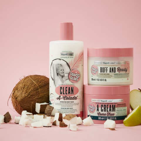 Bơ dưỡng thể A Cream Come True Luminous Body Butter Soap &amp; Glory hương kem dừa cấp ẩm, sáng da lưu hương lâu 300ML