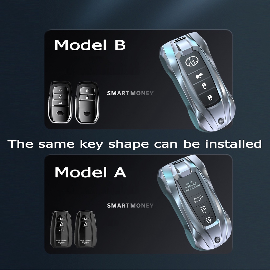 Vỏ Bọc Chìa Khóa Xe Hơi Bằng Hợp Kim Kẽm Phong Cách Thể Thao Cho Toyota Vios Corolla Fortuner RAV4 Avanza Rush