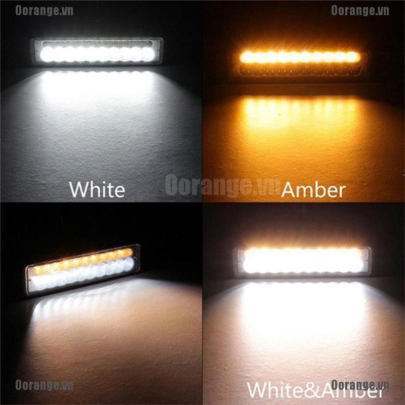 MT 1x 6" 60W Car Top LED Offroad Work Light Bar Dual Color White & Amber Waterproof BH