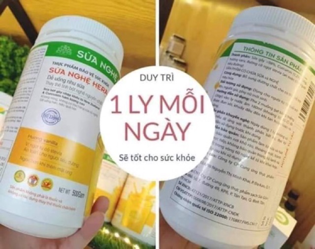 SỮA NGHỆ HERA 500gram- Hỗ trợ trị đau bao tử,Tốt cho phụ nữ sau sinh, Làm đẹp da