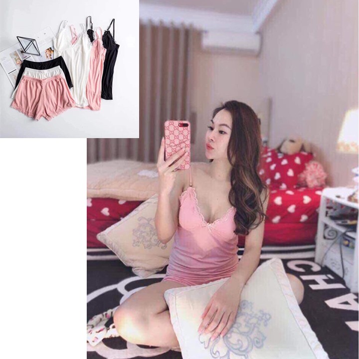 [Mã WARN10 giảm 10k đơn 99k] Bộ Ngủ 2 Dây Sexy Ren Tăm, BỘ NGỦ REN 2 DÂY SEXY | BigBuy360 - bigbuy360.vn
