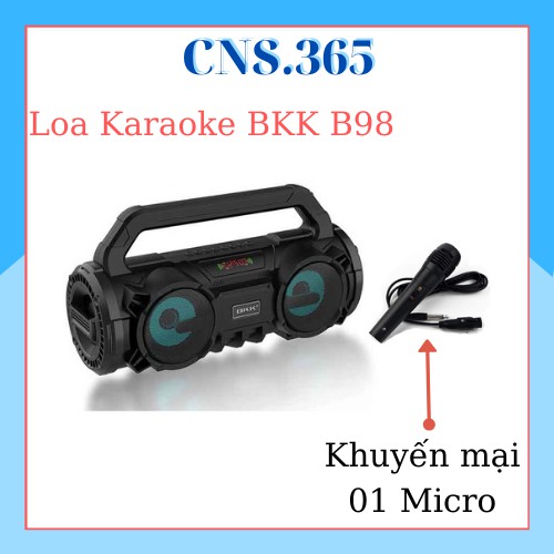 [Mua 1 Tặng 1] Loa Karaoke BKK B98 Bluetooth, TẶNG 01 MICRO, CNS.365 Âm Thanh Cực Hay, Đèn Led Sống Động