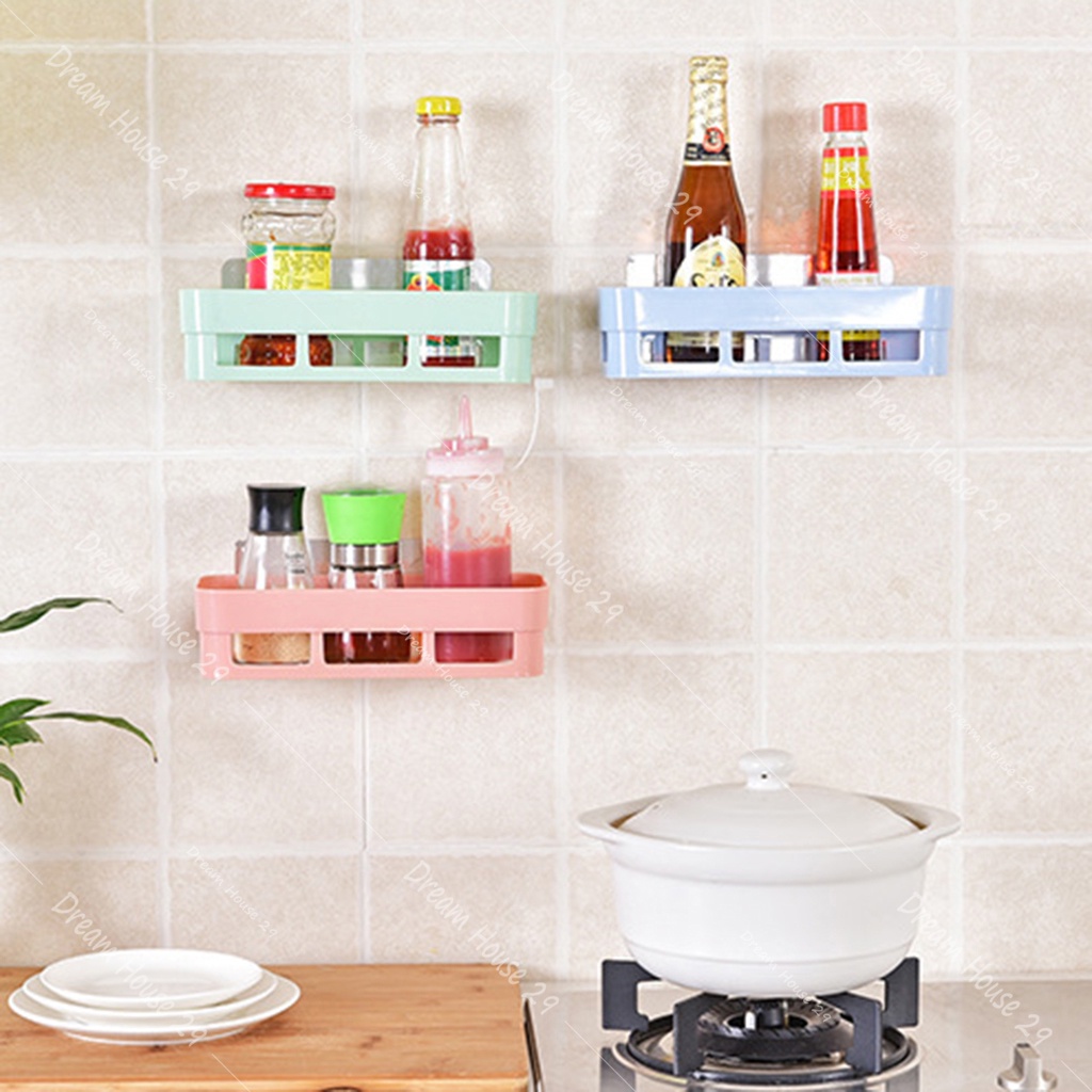 Kệ nhựa đựng đồ nhà tắm, nhà bếp dán tường nhựa abs nhiều màu kích thước 26cm x 10cm x 7cm
