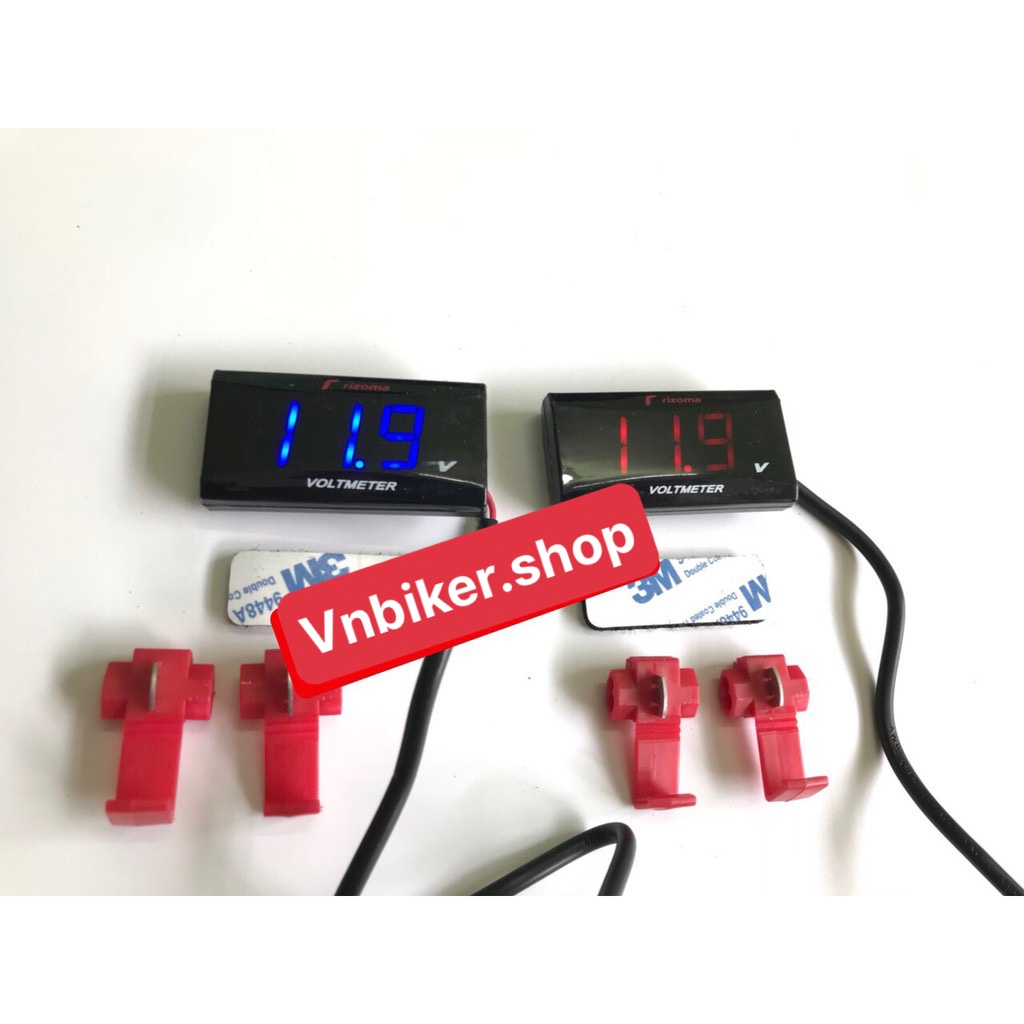 Đồng hồ led đo vol báo vôn ắc quy xe máy chống nước ( Full box hàng loại 1> - Bảo Hàng 3 tháng !