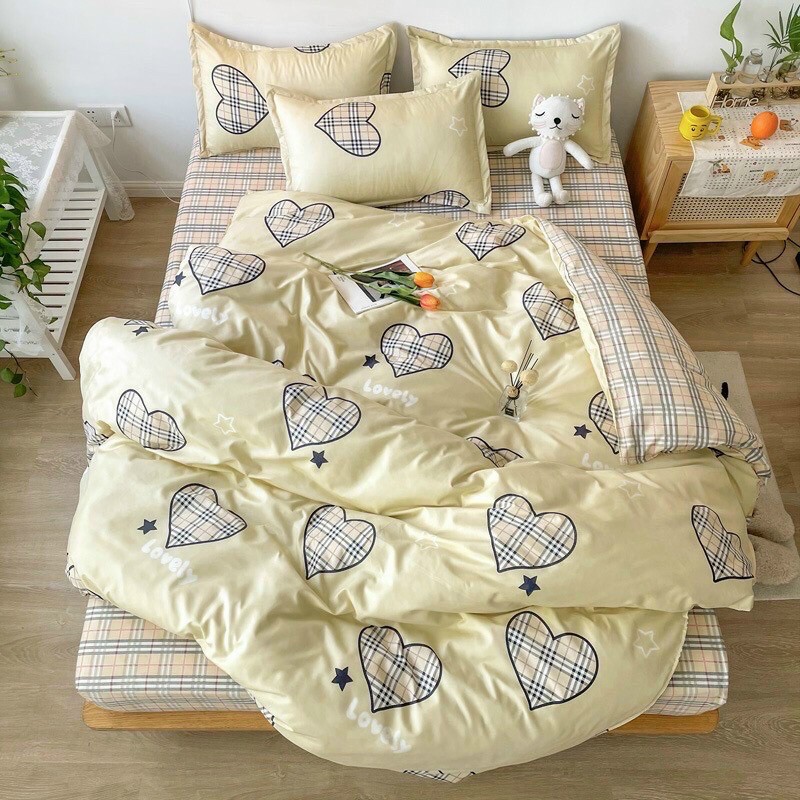 Bộ chăn ga gối poly cotton nhập khẩu - ảnh thật - hàng thật