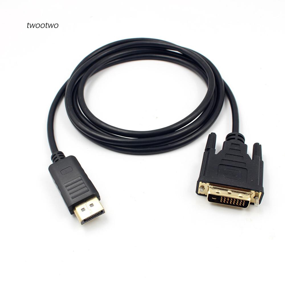 Khăn-6FT 1.8M Displayport DP Male to DVI Cable Adapter 24+1 Pins Core Cable HD 1080P