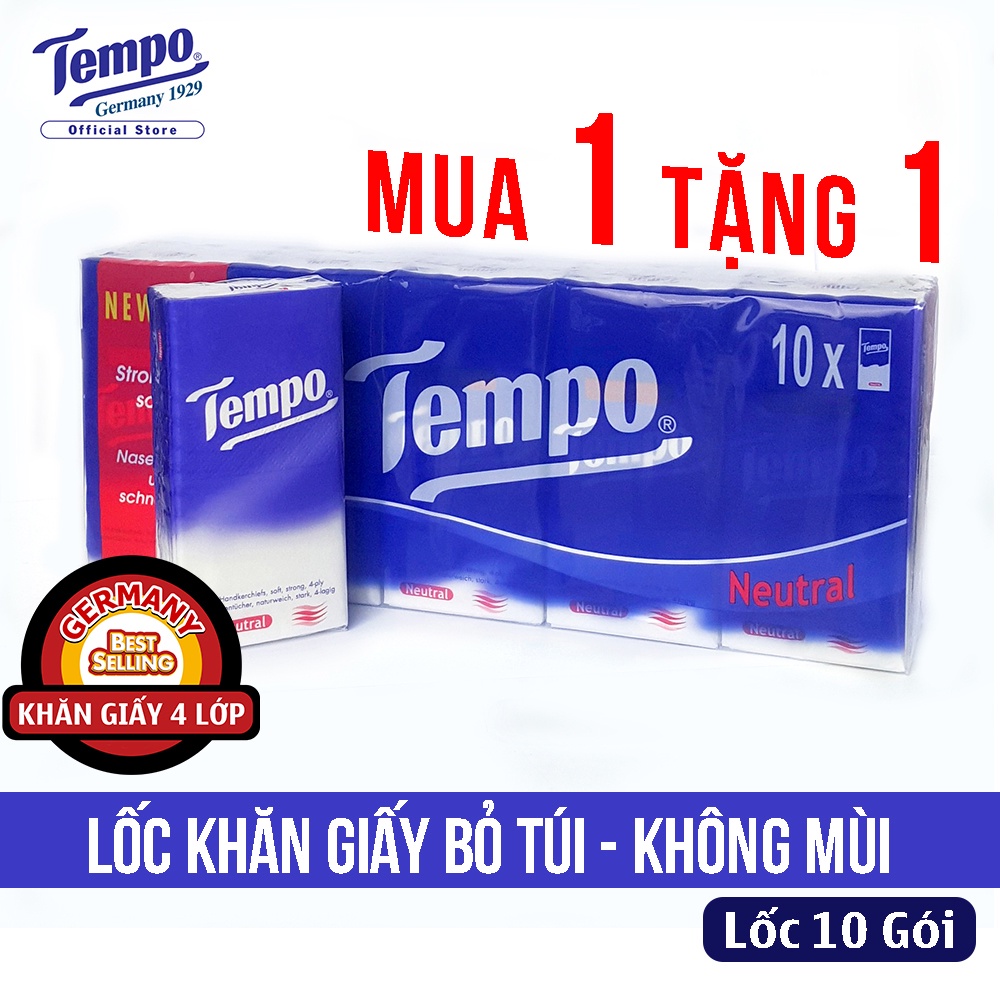 (MUA 1 TẶNG 1) Lốc 10 Gói Khăn Giấy Bỏ Túi Không Mùi- 8 Tờ/Gói