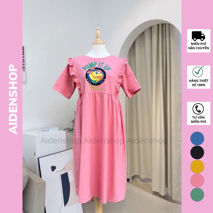 Váy bầu mùa hè mát suông Aidenshop đầm bầu thời trang cotton