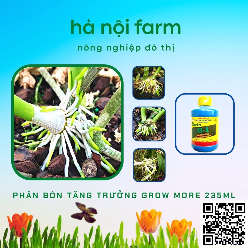 Phân bón lá B1 Growmore chai 235ml hàng Mỹ chuyên dùng hoa Phong Lan