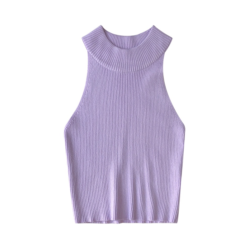 QADCOL Áo Tank Top Dệt Kim Không Tay Thiết Kế Quyến Rũ Cho Nữ
