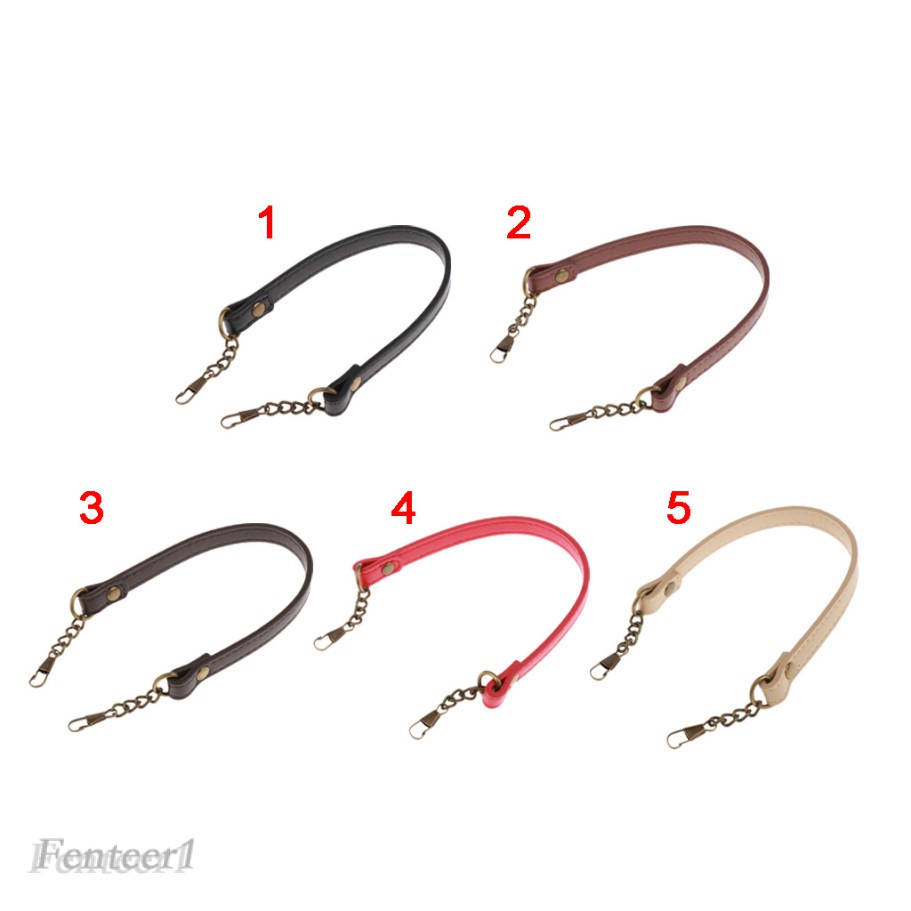[Fenteer1] Dây Da Pu Ngắn Màu Đen Thay Thế Cho Túi Xách DIY