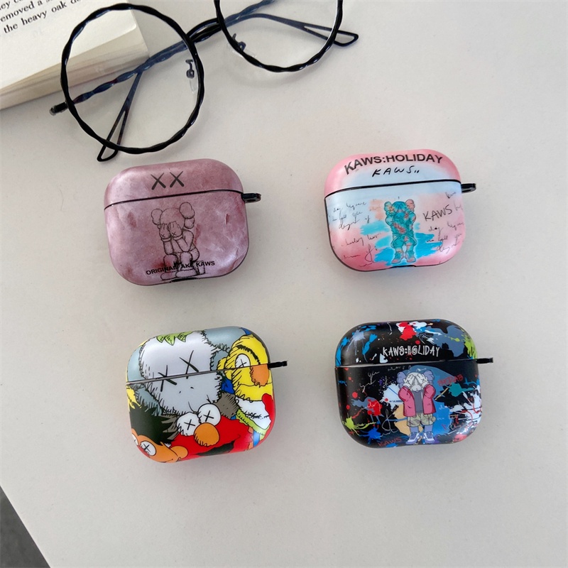 Ốp hoạt hình Pikachu Sesame Street One Piece gấu Kaws 63 màu tùy chọn thích hợp cho AirPods 1/2 pro 3