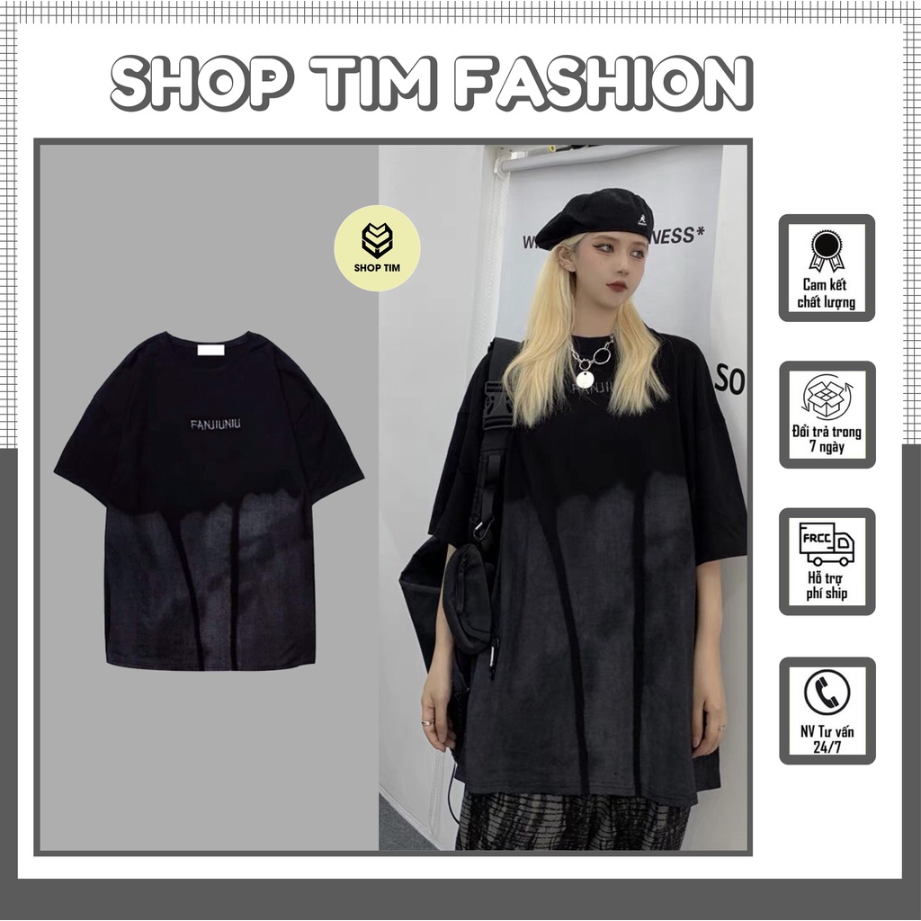 Áo Thun Unisex Vải Cotton 100% TIM FASHION - Áo Phông Tay Lỡ, Form Rộng Nam Nữ 04
