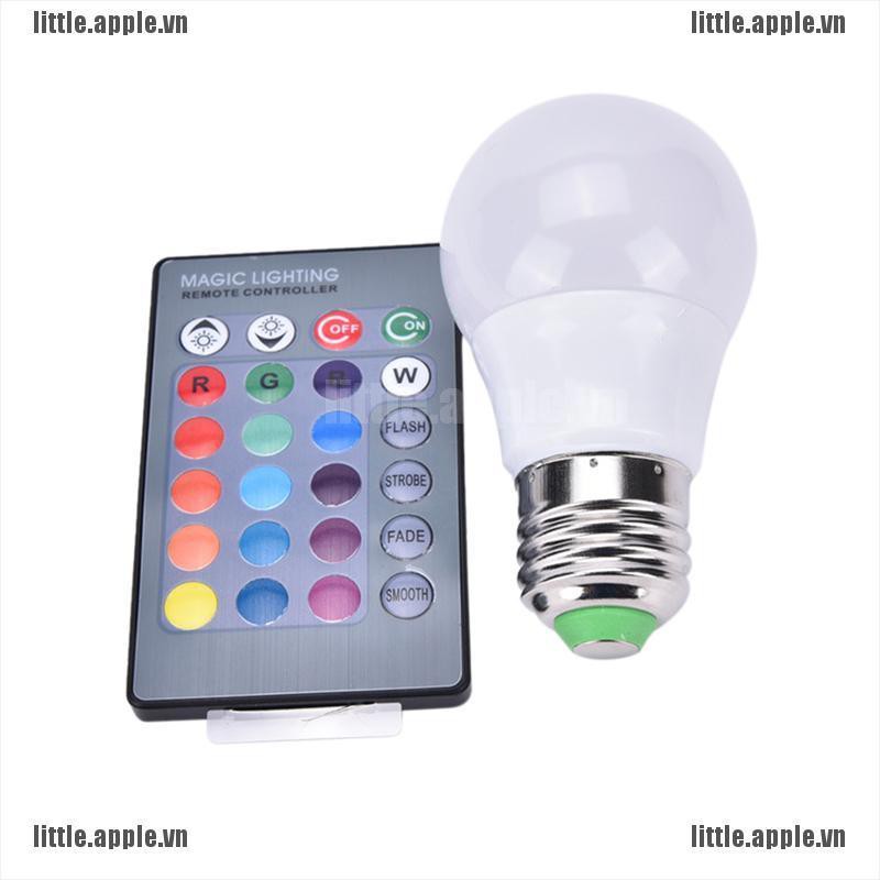 [Little] New E27 Dimmable RGB LED Light Color Changing Bulb with Remote Control 85-265V [VN]