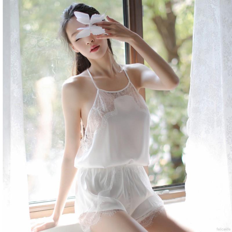 Set đầm ngủ hai dây và quần short cho nữ
