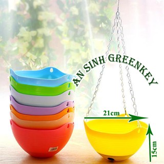 chậu treo sóng móc xích sọc ngang