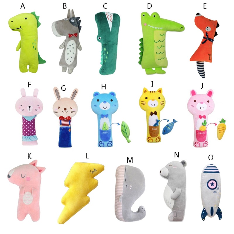 Đệm Bọc Dây Đai An Toàn Xe Hơi Kiểu Hoạt Hình Nhồi Bông Dễ Thương Cho Bé