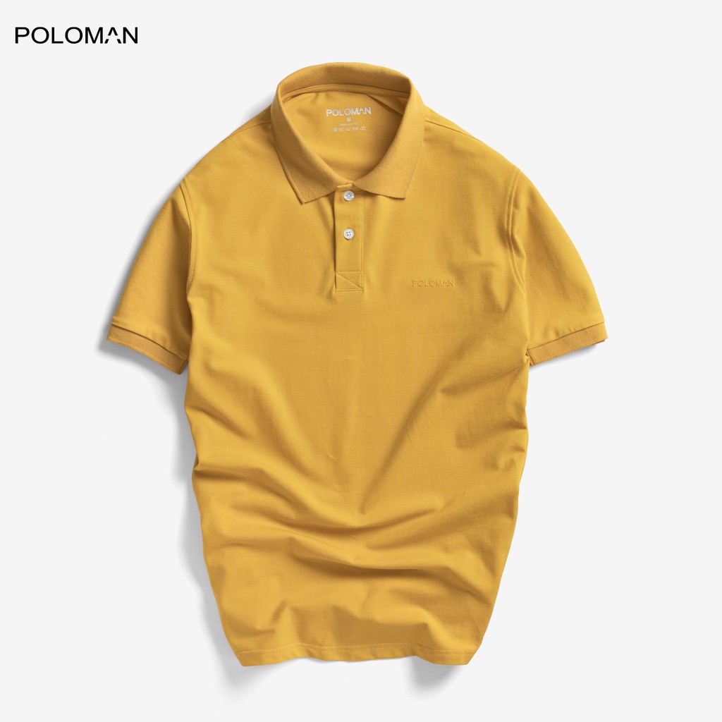 Áo thun POLO nam cổ bẻ BASIC vải cá sấu Cotton xuất xịn, chuẩn đẹp, màu Vàng - POLOMAN | BigBuy360 - bigbuy360.vn
