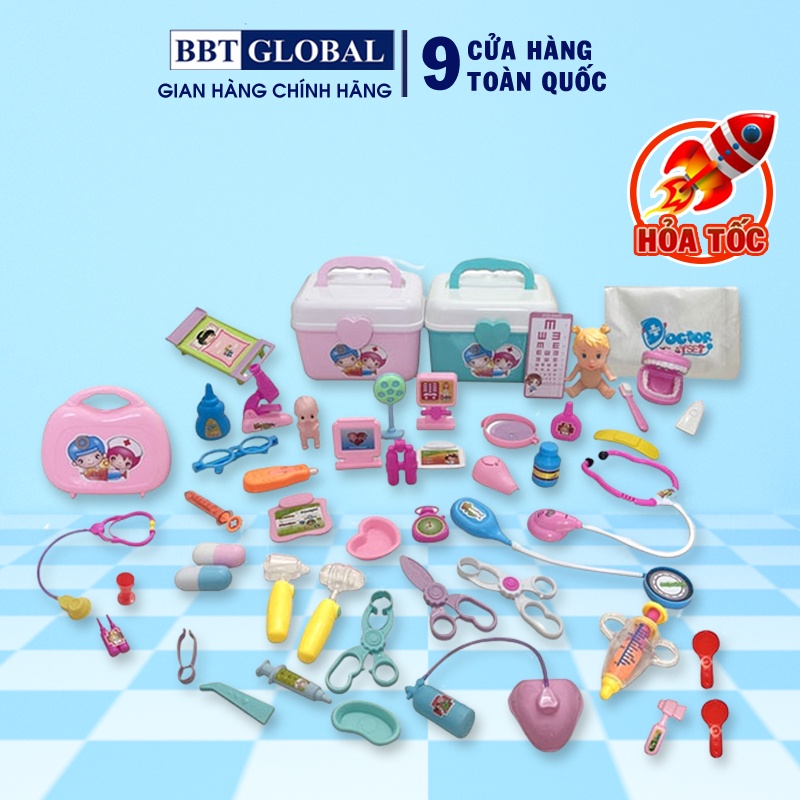 Đồ chơi bác sĩ cho bé 51 chi tiết 2 búp bê BBT GLOBAL G007