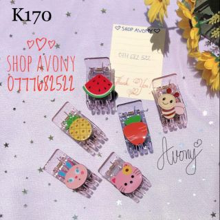 Bấu tóc 3 - 5 răng trong đính icon thú + icon trái cây