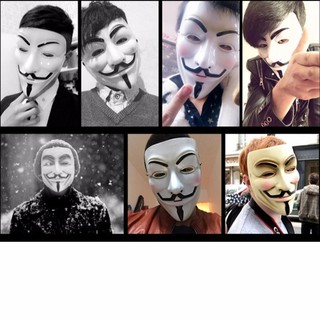 Mặt nạ Hacker mặt nạ Anonymous hàng dẹp loại 1 (Trắng)-k28