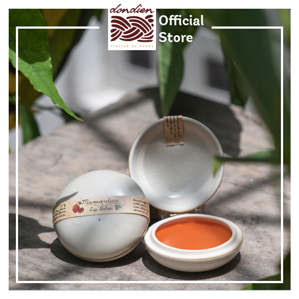 Son Dưỡng Môi Gấc Đồn Điền Handmade - Hũ Gốm - 10gr